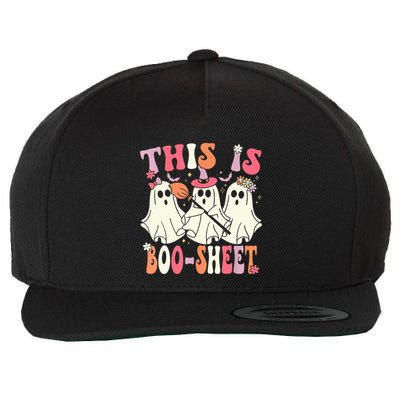 Retro Groovy This Is Some Boo Sheet Halloween Ghost Funny Wool Snapback Cap