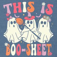 Retro Groovy This Is Some Boo Sheet Halloween Ghost Funny Garment-Dyed Sweatshirt