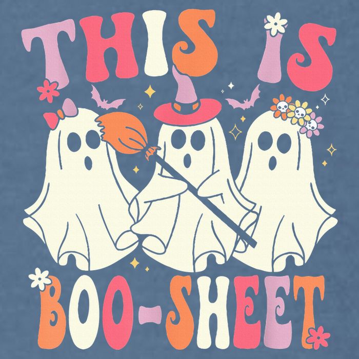 Retro Groovy This Is Some Boo Sheet Halloween Ghost Funny Garment-Dyed Sweatshirt