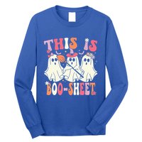 Retro Groovy This Is Some Boo Sheet Halloween Ghost Funny Long Sleeve Shirt