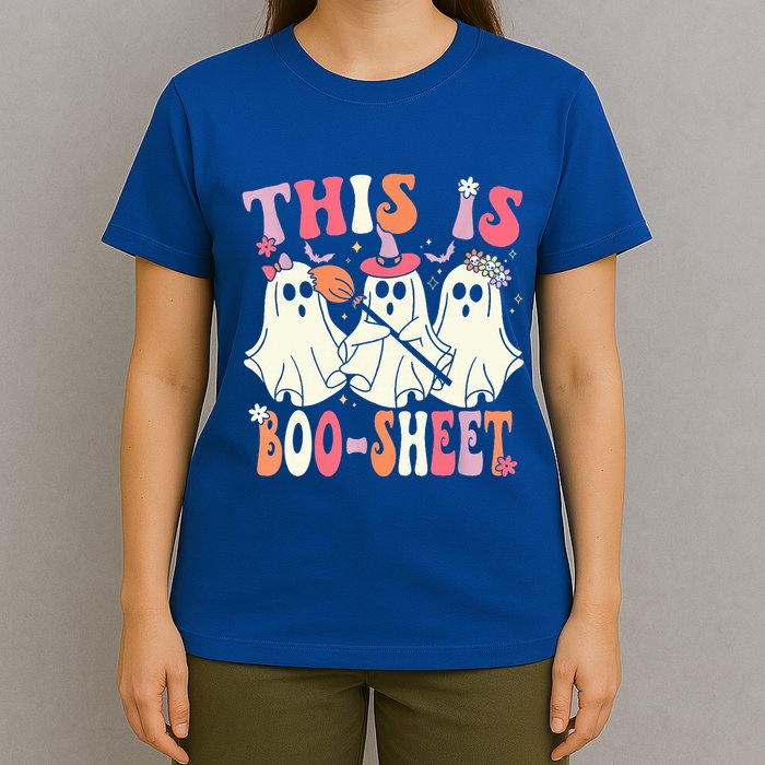 Retro Groovy This Is Some Boo Sheet Halloween Ghost Funny T-Shirt