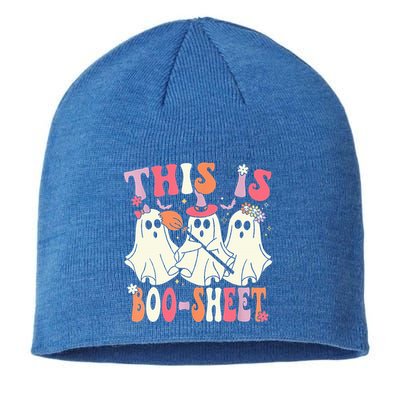 Retro Groovy This Is Some Boo Sheet Halloween Ghost Funny Sustainable Beanie