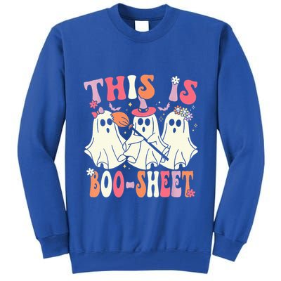 Retro Groovy This Is Some Boo Sheet Halloween Ghost Funny Tall Sweatshirt
