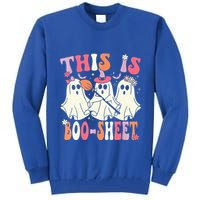 Retro Groovy This Is Some Boo Sheet Halloween Ghost Funny Tall Sweatshirt