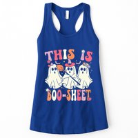 Retro Groovy This Is Some Boo Sheet Halloween Ghost Funny Womens Tank Top