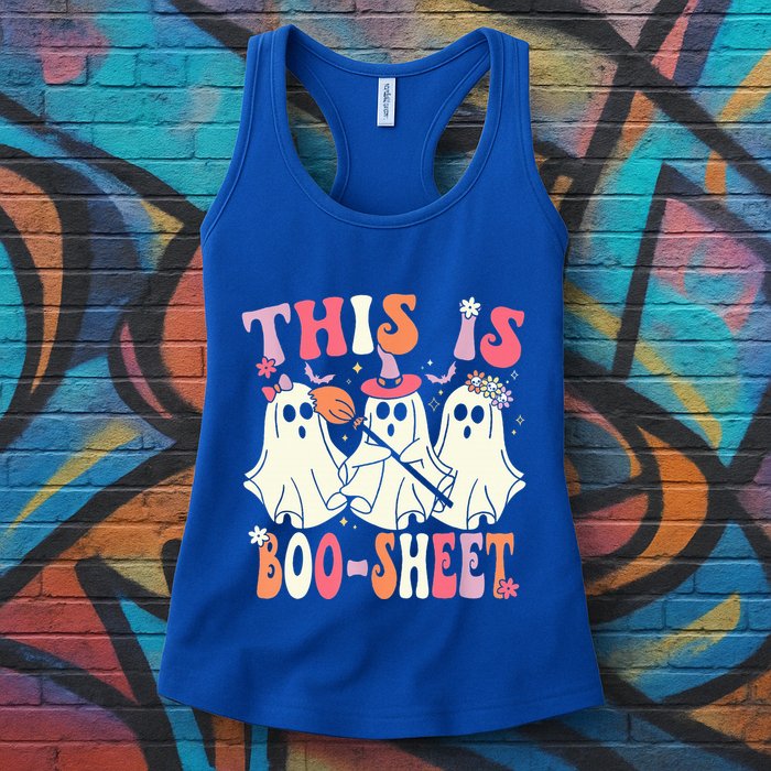Retro Groovy This Is Some Boo Sheet Halloween Ghost Funny Womens Tank Top