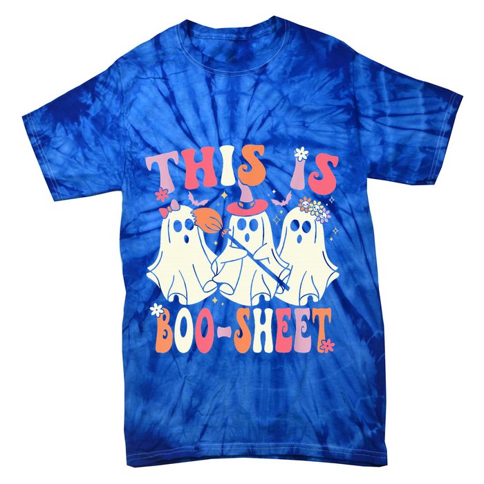 Retro Groovy This Is Some Boo Sheet Halloween Ghost Funny Tie-Dye T-Shirt