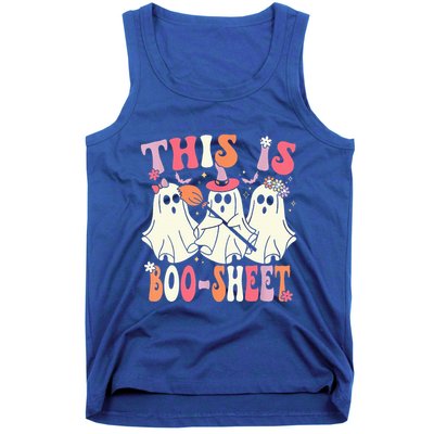 Retro Groovy This Is Some Boo Sheet Halloween Ghost Funny Tank Top