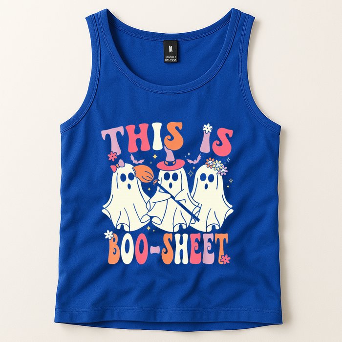 Retro Groovy This Is Some Boo Sheet Halloween Ghost Funny Tank Top