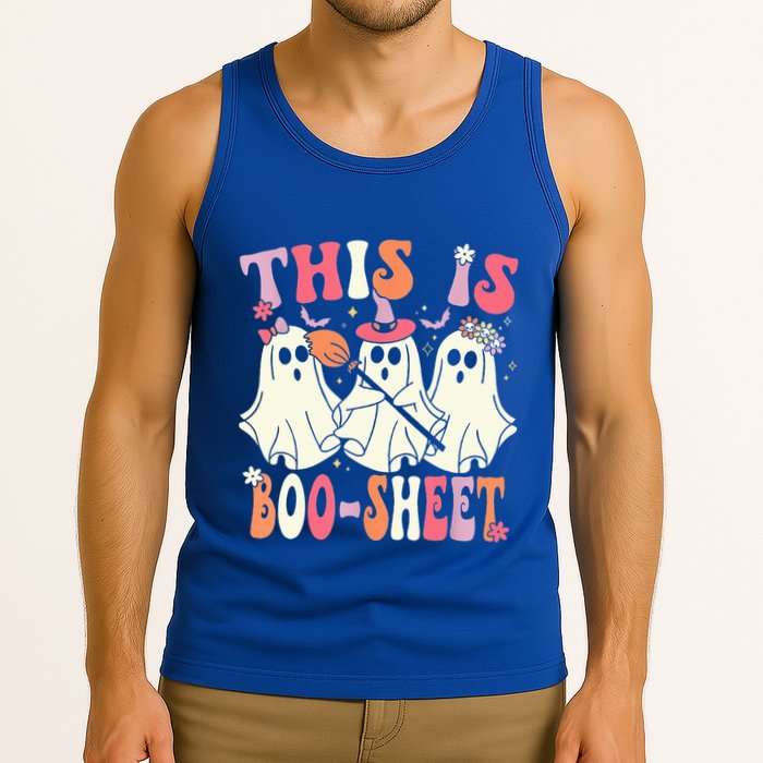 Retro Groovy This Is Some Boo Sheet Halloween Ghost Funny Tank Top