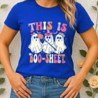 Retro Groovy This Is Some Boo Sheet Halloween Ghost Funny Womens T-Shirt