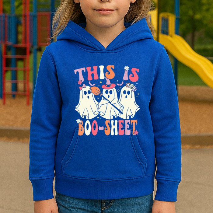 Retro Groovy This Is Some Boo Sheet Halloween Ghost Funny Kids Hoodie