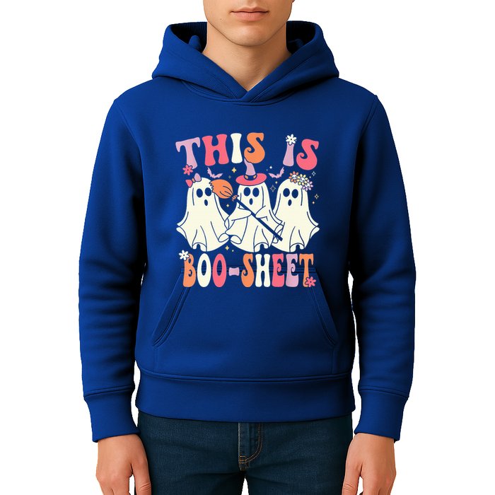 Retro Groovy This Is Some Boo Sheet Halloween Ghost Funny Kids Hoodie