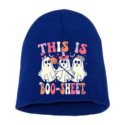 Retro Groovy This Is Some Boo Sheet Halloween Ghost Funny Short Acrylic Beanie