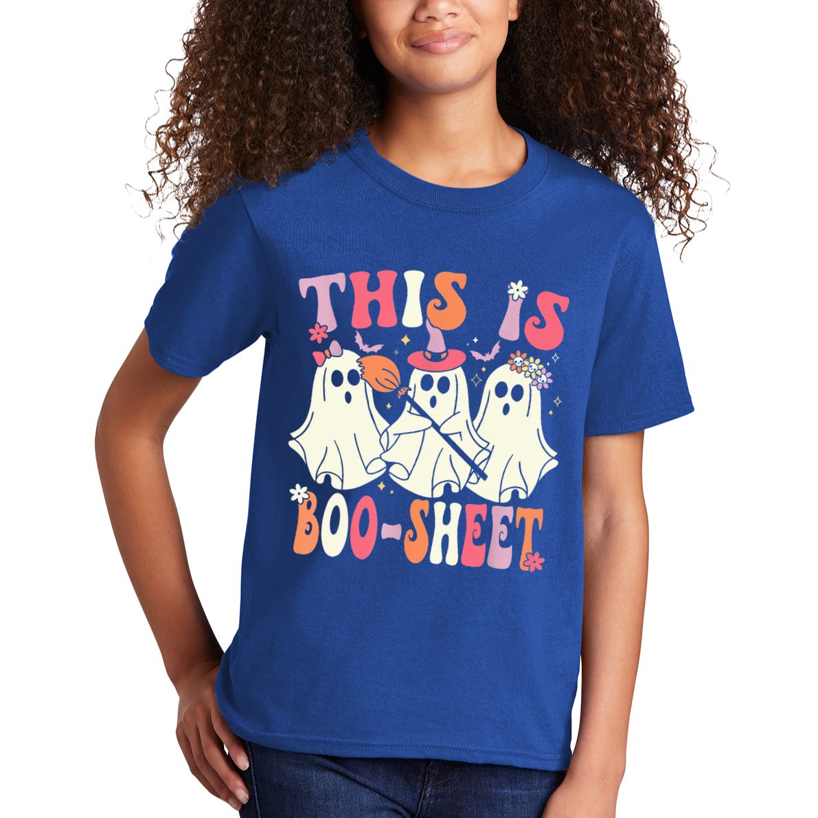 Retro Groovy This Is Some Boo Sheet Halloween Ghost Funny Kids T-Shirt