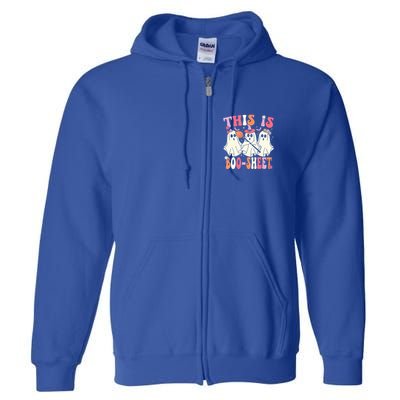 Retro Groovy This Is Some Boo Sheet Halloween Ghost Funny Full Zip Hoodie