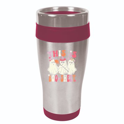 Retro Groovy This Is Some Boo Sheet Halloween Ghost Funny 16oz Travel Tumbler