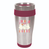 Retro Groovy This Is Some Boo Sheet Halloween Ghost Funny 16oz Travel Tumbler