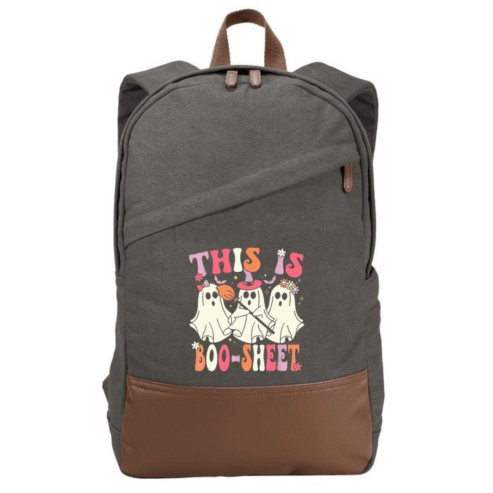 Retro Groovy This Is Some Boo Sheet Halloween Ghost Funny Cotton Canvas Backpack