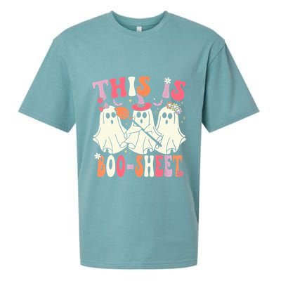 Retro Groovy This Is Some Boo Sheet Halloween Ghost Funny Sueded Cloud Jersey T-Shirt