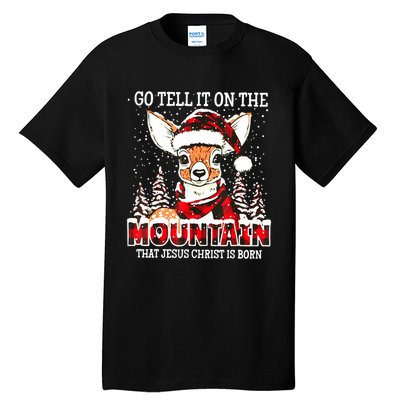 Reindeer Go Tell It On The Mountain That Jesus Christ Tall T-Shirt