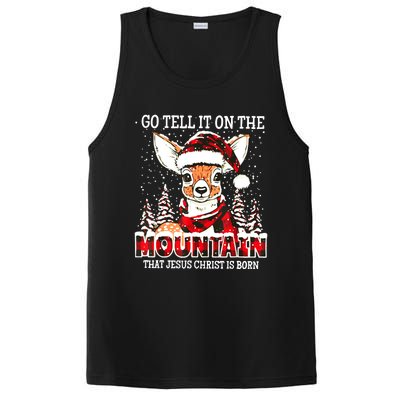 Reindeer Go Tell It On The Mountain That Jesus Christ PosiCharge Competitor Tank