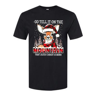 Reindeer Go Tell It On The Mountain That Jesus Christ Softstyle CVC T-Shirt