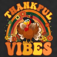 Retro Groovy Thankful Vibes Turkey Fall Thanksgiving Cute Gift Cool Comfort Performance Bucket Hat