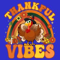 Retro Groovy Thankful Vibes Turkey Fall Thanksgiving Cute Gift Stripe Pom Pom Beanie