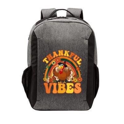 Retro Groovy Thankful Vibes Turkey Fall Thanksgiving Cute Gift Vector Backpack
