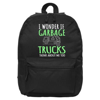 Recycling Garbage Truck Trash Collector Recycle Earth Day 16 in Basic Backpack