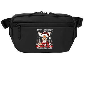 Reindeer Go Tell It On The Mountain That Jesus Christ Crossbody Pack