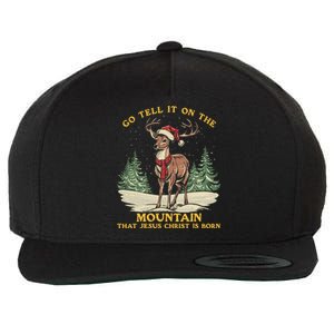 Reindeer Go Tell It On The Mountain That Jesus Christ Wool Snapback Cap