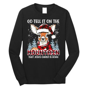 Reindeer Go Tell It On The Mountain Christ Funny Christmas Long Sleeve Shirt