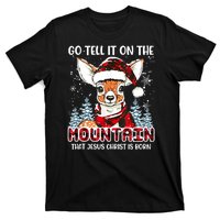 Reindeer Go Tell It On The Mountain Christ Funny Christmas T-Shirt