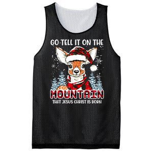 Reindeer Go Tell It On The Mountain Christ Funny Christmas Mesh Reversible Basketball Jersey Tank