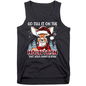 Reindeer Go Tell It On The Mountain Christ Funny Christmas Tank Top