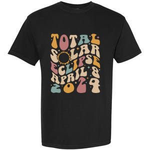 Retro Groovy Total Solar Eclipse Shirts April 08 2024 Garment-Dyed Heavyweight T-Shirt