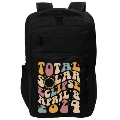 Retro Groovy Total Solar Eclipse Shirts April 08 2024 Impact Tech Backpack