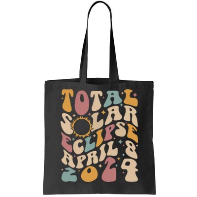 Retro Groovy Total Solar Eclipse Shirts April 08 2024 Tote Bag