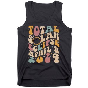 Retro Groovy Total Solar Eclipse Shirts April 08 2024 Tank Top