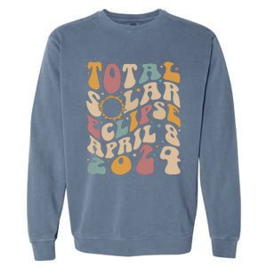 Retro Groovy Total Solar Eclipse Shirts April 08 2024 Garment-Dyed Sweatshirt