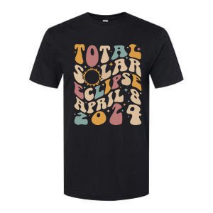 Retro Groovy Total Solar Eclipse Shirts April 08 2024 Softstyle CVC T-Shirt