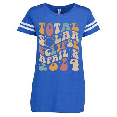 Retro Groovy Total Solar Eclipse Shirts April 08 2024 Enza Ladies Jersey Football T-Shirt