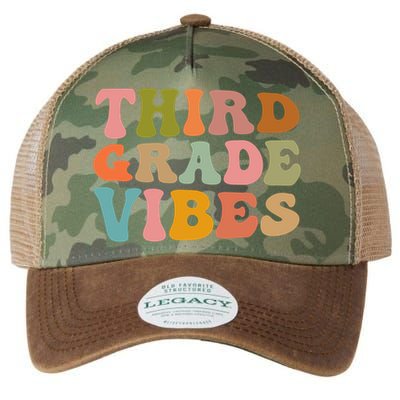 Retro Groovy Third Grade Vibes 3Rd Grade First Day Of School Gift Legacy Tie Dye Trucker Hat
