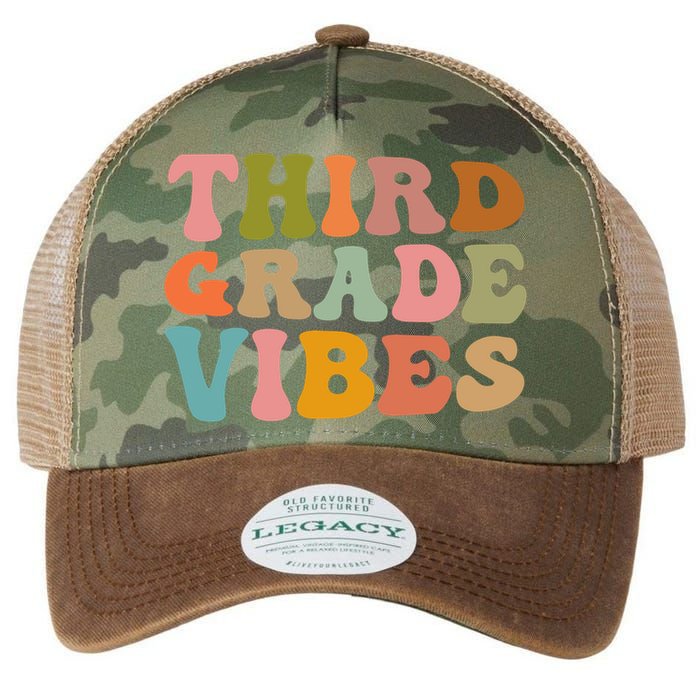 Retro Groovy Third Grade Vibes 3Rd Grade First Day Of School Gift Legacy Tie Dye Trucker Hat