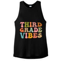 Retro Groovy Third Grade Vibes 3Rd Grade First Day Of School Gift Ladies PosiCharge Tri-Blend Wicking Tank