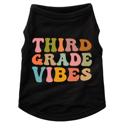 Retro Groovy Third Grade Vibes 3Rd Grade First Day Of School Gift Doggie Tank