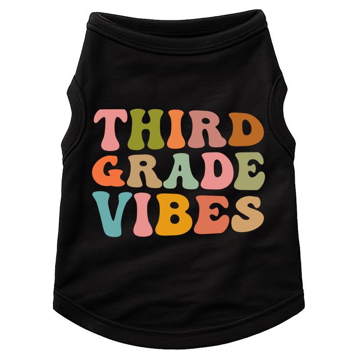 Retro Groovy Third Grade Vibes 3Rd Grade First Day Of School Gift Doggie Tank