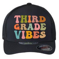 Retro Groovy Third Grade Vibes 3Rd Grade First Day Of School Gift Flexfit Unipanel Trucker Cap